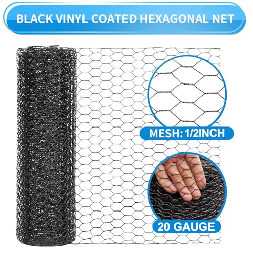 1 2 Inch Black Wire Mesh Roll (20 Gauge-1/2 Inch-72'' x100')
