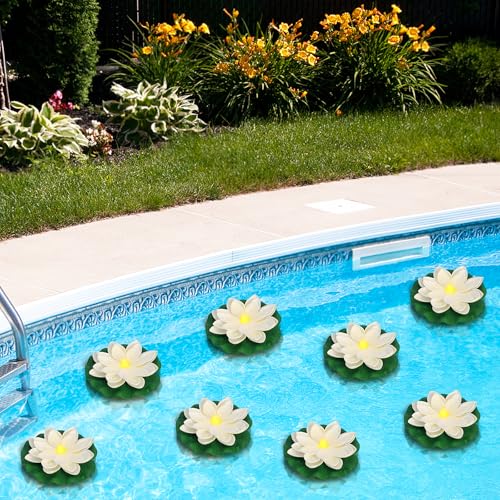 24 PCS Waterproof Floating Lotus Lights (Warm White / 5 inch 24pcs)