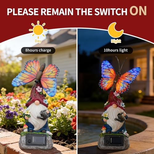 Garden Gnome Statues Solar (Gnome-Orange)