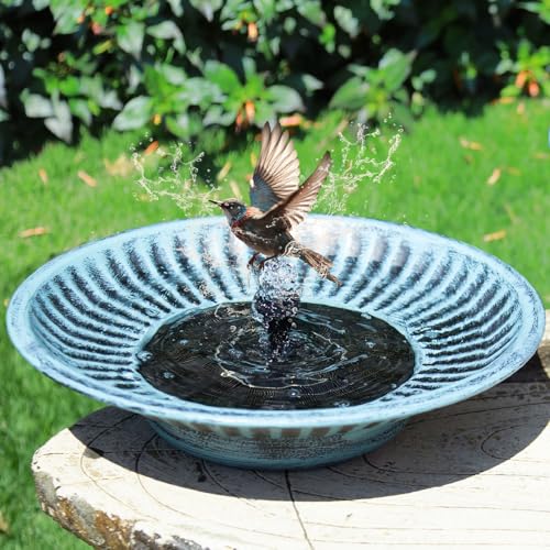 12.3" Solar Bird Bath Bowl (A-blue and Black)
