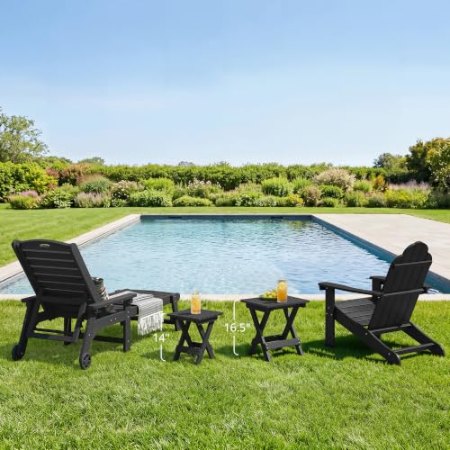16.5 Inch Outdoor Folding Side Table (Black / 16.5 IN)