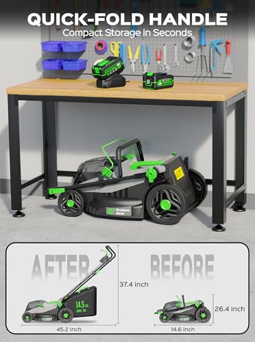 40V 16" Cordless Electric Lawn Mower with 4.0Ah Battery (Green)