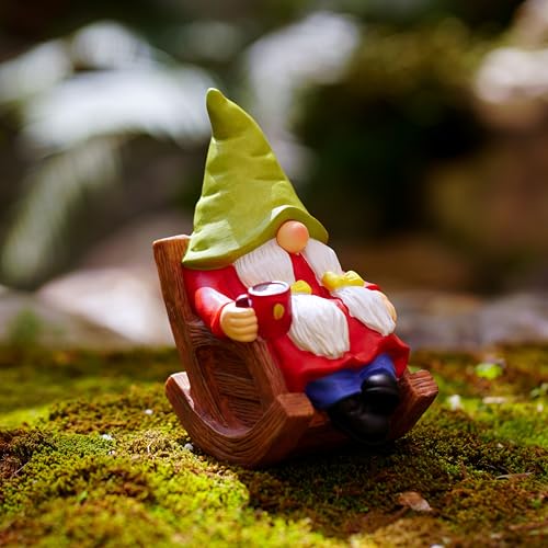 Solar Powered Relax Garden Gnome Statue (Solar Female Garden Gnome)