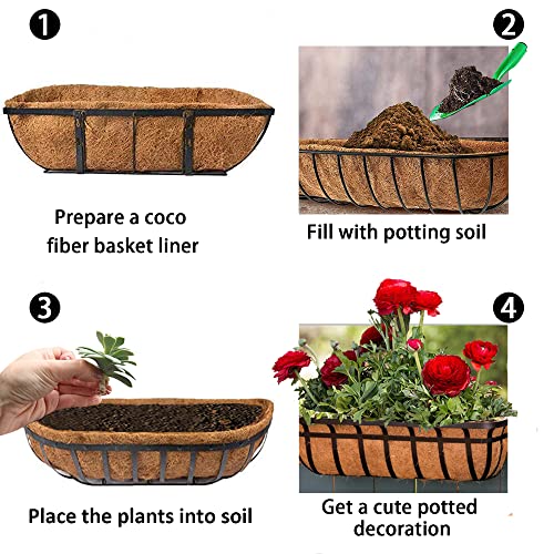 2PCS Trough Coco Liners for Planters Wall Basket 24 (48inch)