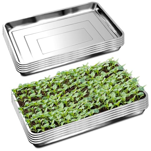 10 Pack Large Stainless Steel Seedling Trays (Large-10P)