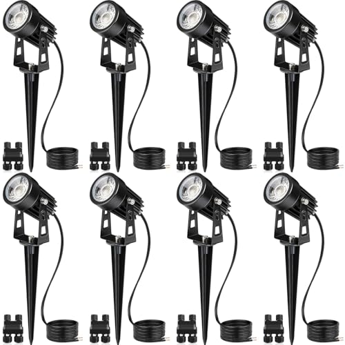3W Low Voltage Landscape Lighting Spot Lights with Connectors 8Pack (8 Pack)