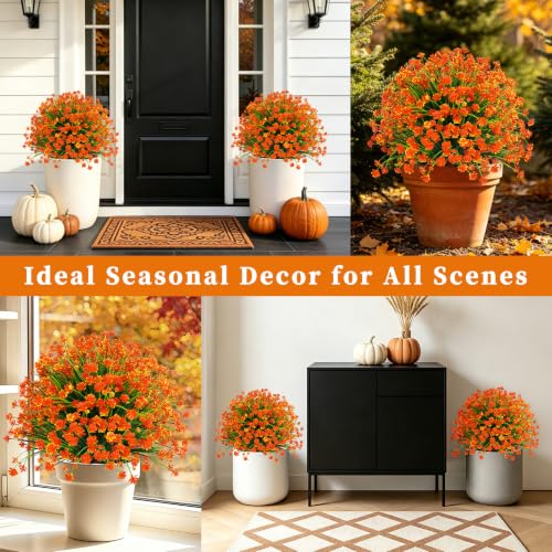 2 Pack Fall Artificial Flower Topiary Balls with Ground Spike (Camellia)