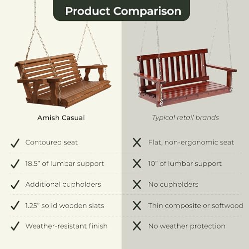 Heavy Duty 700 Lb Capacity Porch Swing with Cup Holders