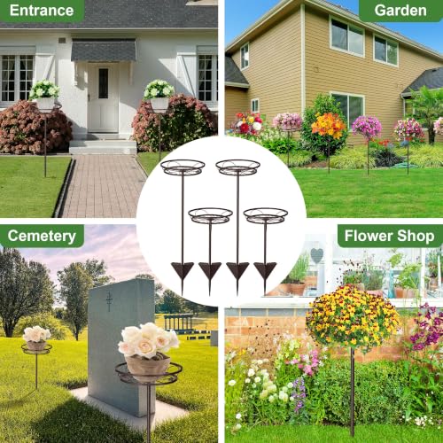 3 Pack Adjustable Outdoor Flower Pot Stand (Brown)