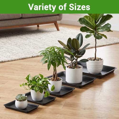 6PCS Black Plant Tray (10 Inch / Black-6 Packs)