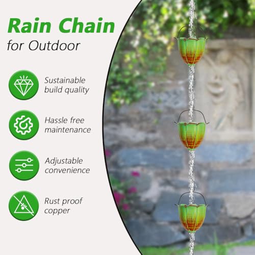 Rain Chains for Outside (Green Lily)