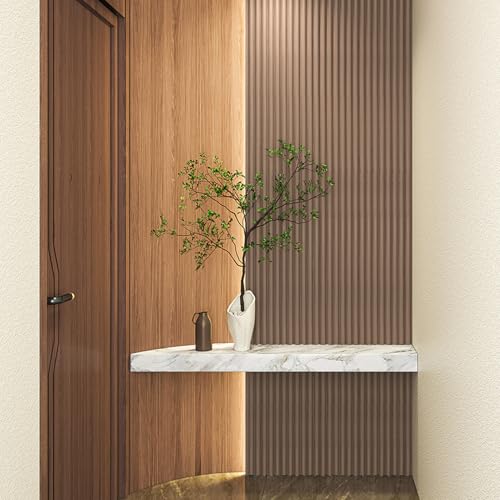 108 x 5.7 in Fluted Wood Wall Paneling for Home Decor (8Pcs-108 x 5.7 Inch / Beaded Ashtree)