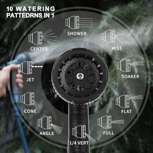 Garden Hose Nozzle Sprayer 10 Watering Patterns Spray Nozzles Heavy Duty Hose Head Lightweight Hose Attachment 2 Pack Bluegreen (Blue Green)