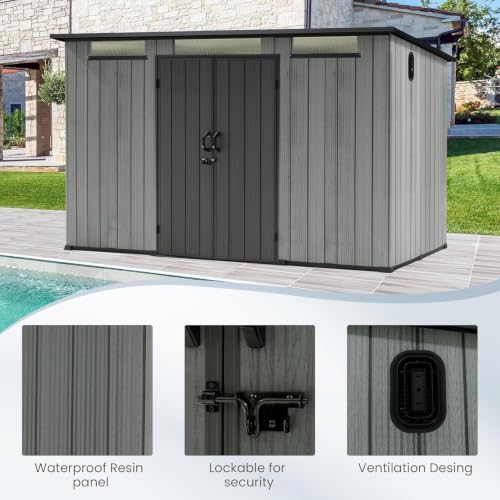 Domi 6.2X11FT Resin Outdoor Storage Shed (6.2x11FT)