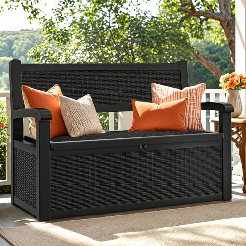 80 Gallon Storage Bench Deck Box (Black / 80 Gallon)