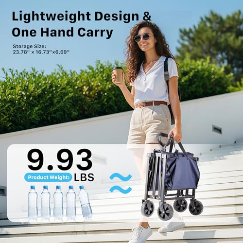 29.3" Collapsible Wagon Cart (Darkblue / 150L)