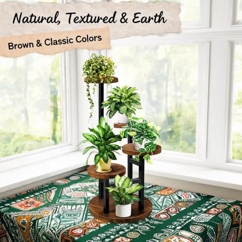 4 Tier Plant Stand Indoor (4 Tier-Brown)