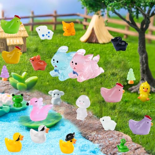 135 Pcs Mini Resin Animals Tiny Resin Animal Miniature Animals Figurines Small Little Animal Figures Bulk for Fairy Garden Micro Landscape Accessories Dollhouse Hide Crafts Décor