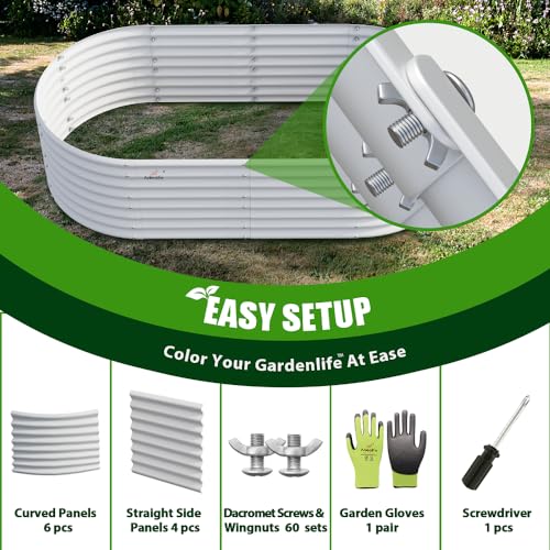 Anleolife 6 Bed 6x3x2ft Oval Galvanized Raised Garden Beds (6 Count)