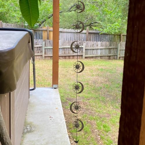 Decorative Sun and Moon Rain Chain (Copper Sun)