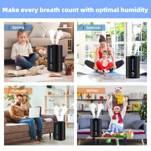 6L Warm & Cool Mist Humidifiers for Bedroom (6l / C-Midnight Black)