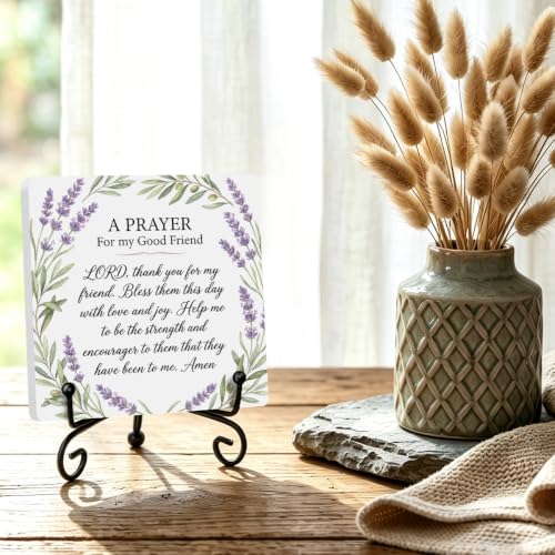 Best Friend Gift for Home Office Book Shelf Table Decor 6.3x6.3 In 02 (Multicolor 1724 / Wooden sign with iron frame（6.3 x 6.3 inches）)