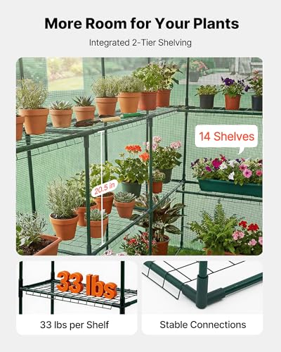 Walk in Greenhouse (Green / 4.5x6.8x6.4 ft)