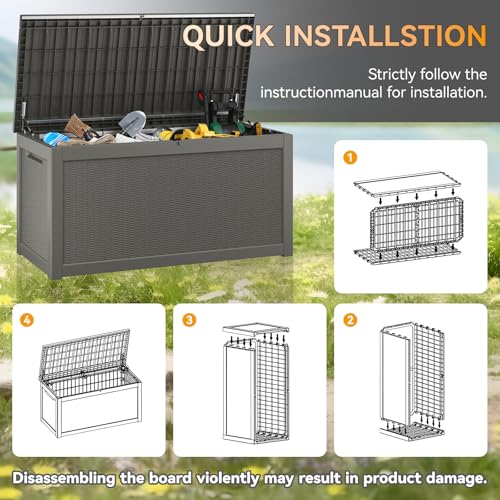 Outdoor Storage Box (Grey / 330 Gallon)