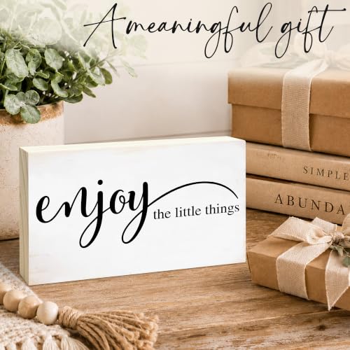 3x5 Inspirational Wooden Block Sign (Enjoy the Little Things-1)