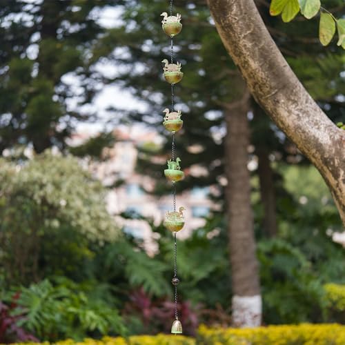 9.2FT Rain Chains for Gutter with 12 Cups (Mallard Duck)