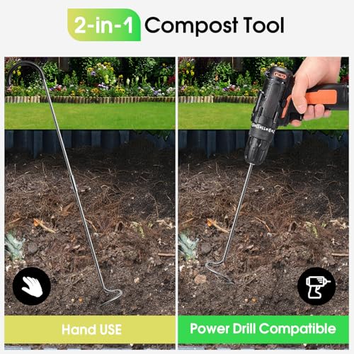 Compost Aerator Tool (Hook Handle)