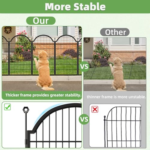 8 Panels No Dig Garden Fence (Black / 48 in(H))