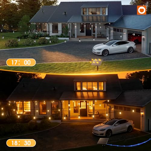 33FT(27+6) Solar String Lights Outdoor, Last 20+ Hrs, USB Charging (33 Foot)