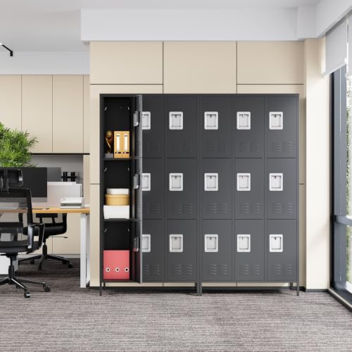 Metal Locker with 9 Doors Employees Locker (Black(4 Legs) / 9 Doors-Wide-71")