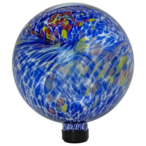 Sunnydaze 10" Glass Gazing Ball for Garden (Primary Color Burst)