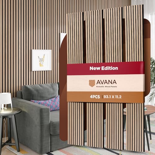 Acoustic Wood Wall Panels (Rustic Oak / 94X11 (4 PCs))
