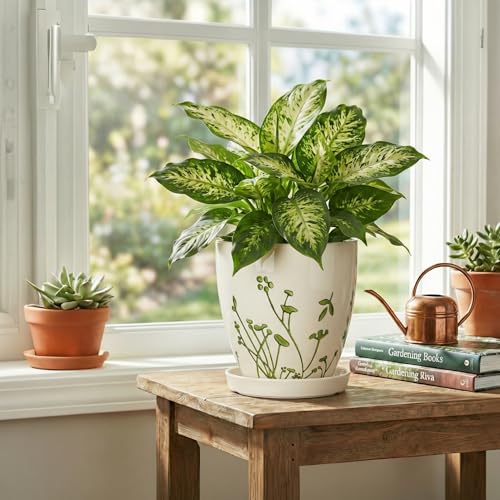 6 Inch Plant Pot (6 Inch / Grasses White)