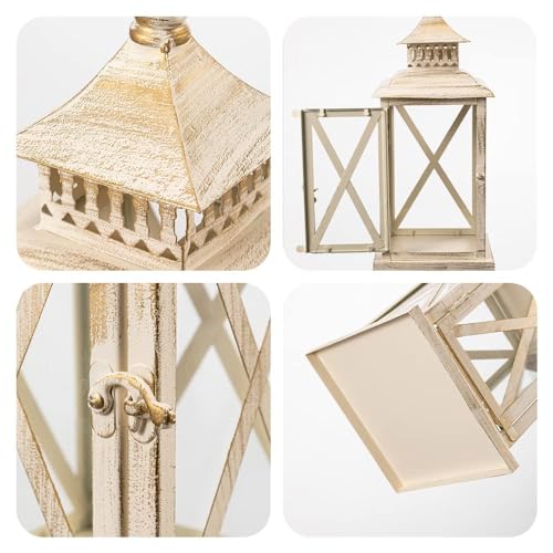 Lantern Decorative Indoor & Outdoor (Beige / 14.8'' / 1 Pc)