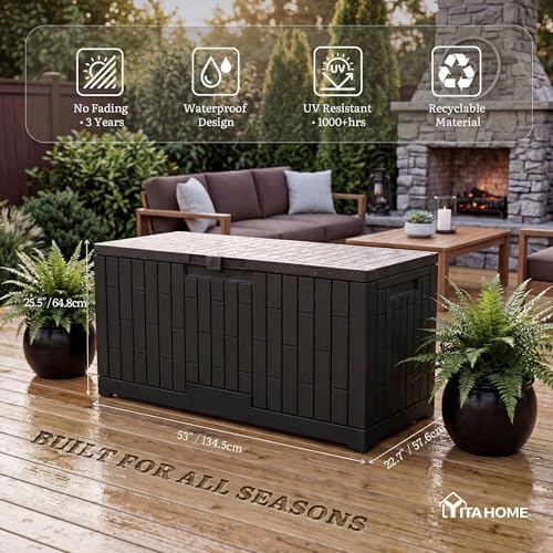 120 Gallon Large Deck Box (Black / 120 Gallon)