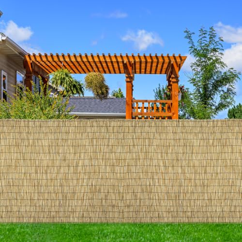 Natural 5FT X16.4FT Reed Fencing Roll Bamboo Privacy Fence Screen (5 X 16.4FT / Natural)