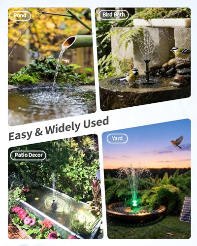 8W Solar Fountain Pump with 3200mAh Battery Backup & LED Lights (8W Fountain with LED Light)