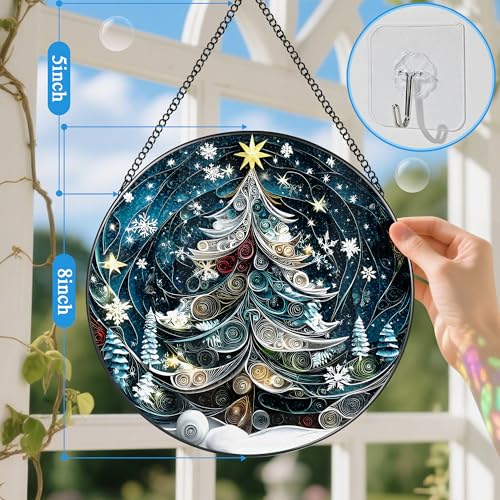 8 Inch Starry Christmas Tree Suncatcher Ornament (Christmas Tree)