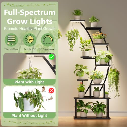 2 Pack Plant Stand Indoor with Grow Lights