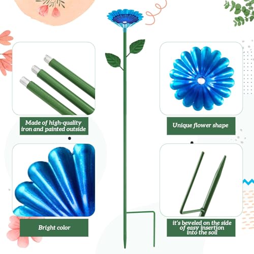 1 Pcs Metal Bee Watering Station (Blue)
