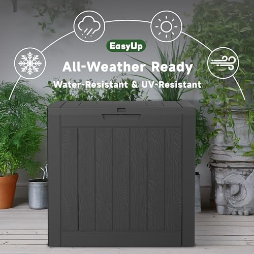 Outdoor Storage Box 38 Gallon Waterproof Resin Deck Boxes (Black / 38 Gallon)