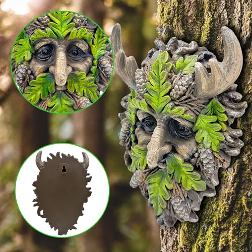 8.3" Real Tree Face Hugger Statue (Green)