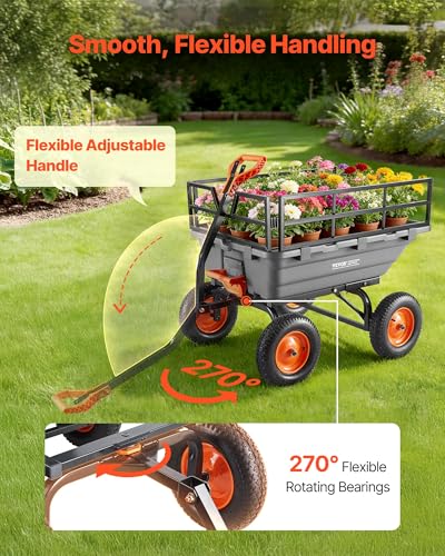 Garden Dump Cart 1500lbs 15 Cu.Ft (Grey01)