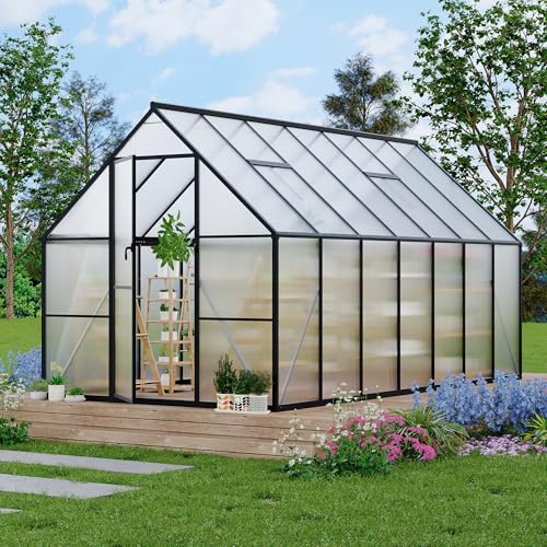 8'x14' Large Enhanced Aluminum Greenhouses Kit for Outdoors