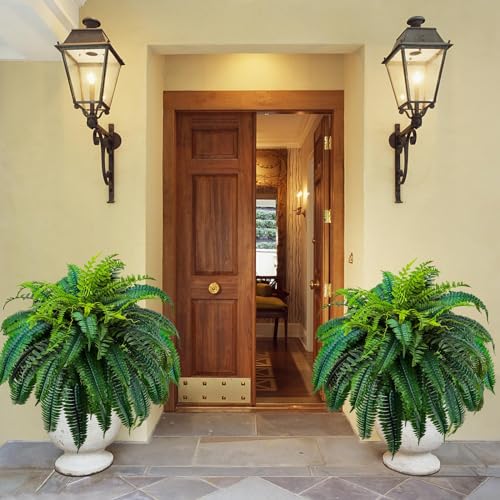2 Pack Artificial Boston Ferns Outdoor (48"-88 Leaves)