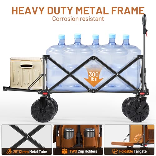 Heavy Duty Beach Wagon with Tailgate (Orange / 250L)